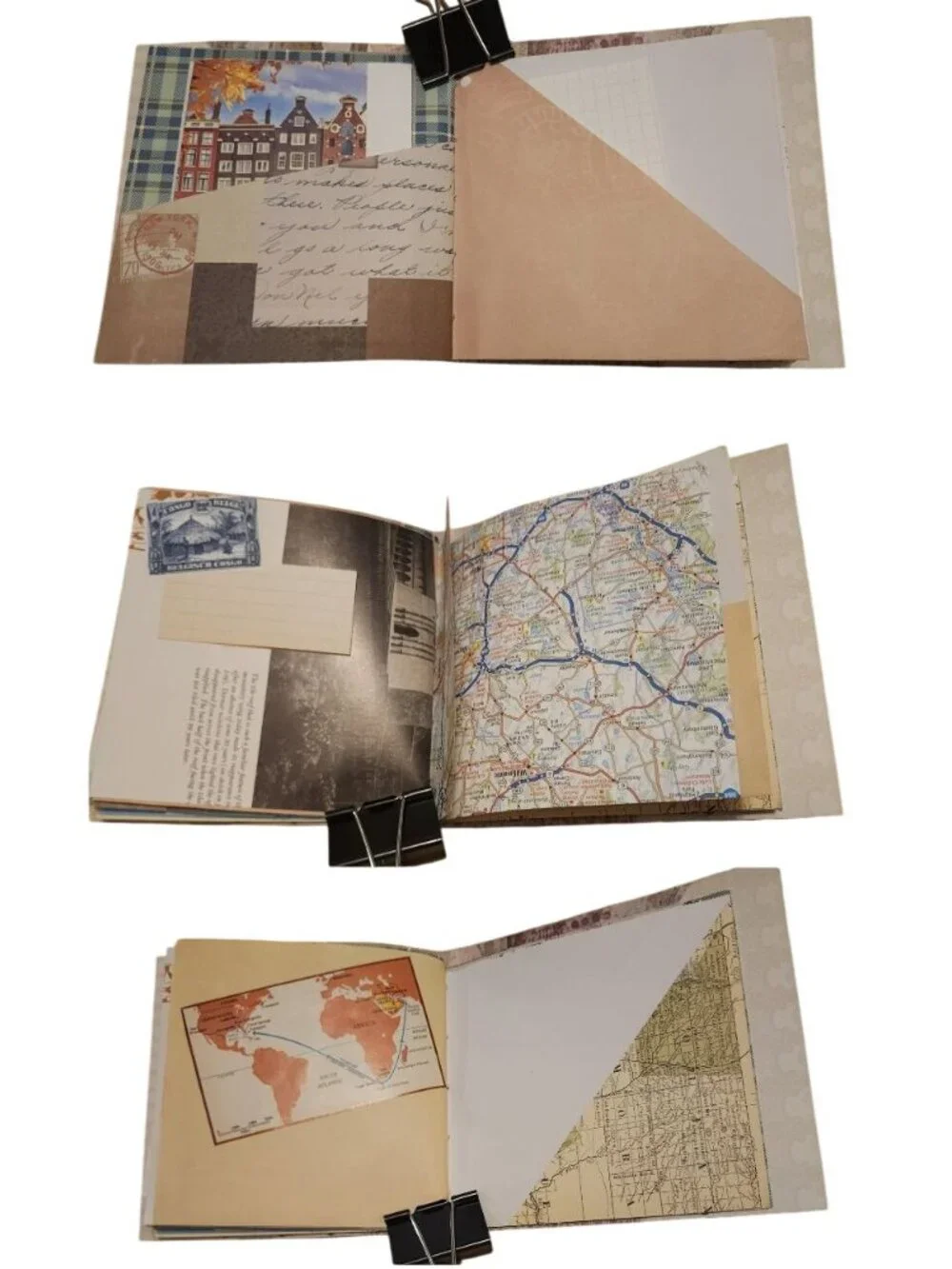 Junk Journal Travel Theme 68 pages Handmade
